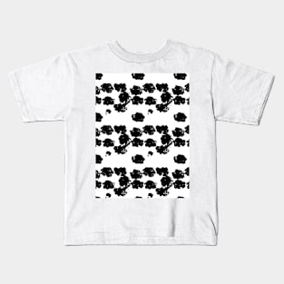 Black flowers on a white background Kids T-Shirt